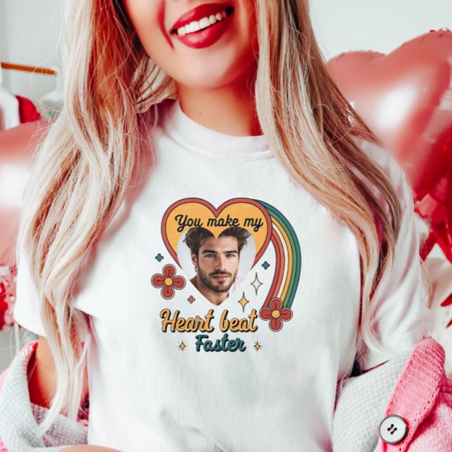 Camiseta Pulso Retroativo de Namorados Personalizável, Pers (Criador carregado)