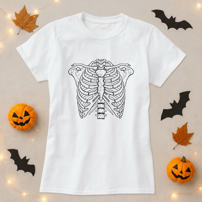 Camiseta Pulverização Simples do Esqueleto (Criador carregado)
