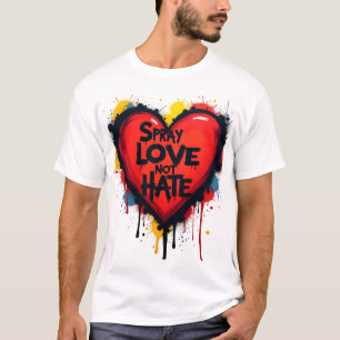Camiseta Pulverize Seu Amor, Não Ódio - Coração Grafite