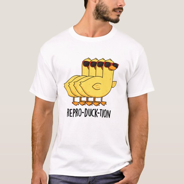Camiseta Pum Animal Engraçado de Ação Repro-duck (Frente)