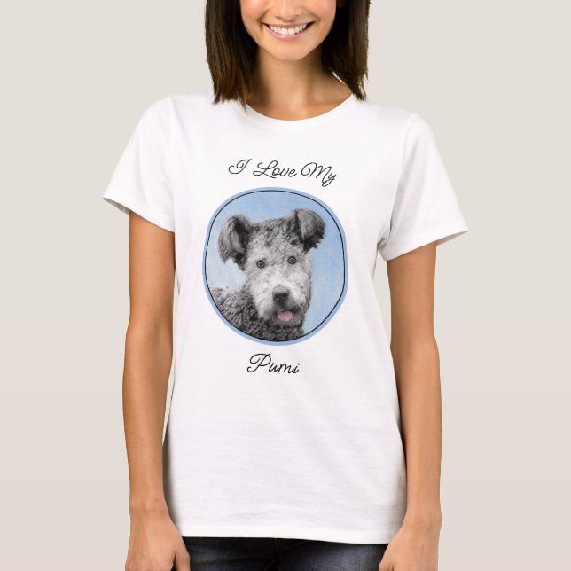 Camiseta Pumi Painting - Bela Arte Cachorra Original (Frente)