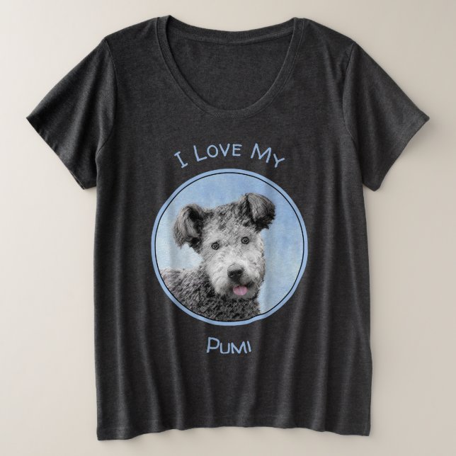 Camiseta Pumi Painting - Bela Arte Cachorra Original (Frente do Design)