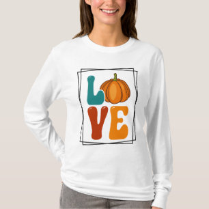 Camiseta Pumpkin ama outono mulheres outono Longa manga