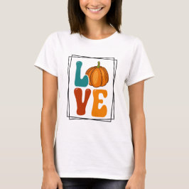 Camiseta Pumpkin AMOR Queda Mulheres do outono