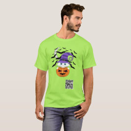 Camiseta Pumpkin assustador com Gatinho branco e chapéu de