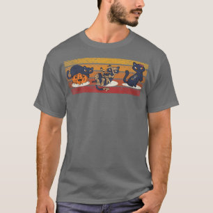 Camiseta Pumpkin Assustador Zombie Negra Gatos Negra Assust