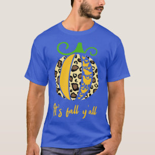 Camiseta Pumpkin Autumn Leaves Fall Season Lepard Imprima-m