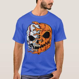 Camiseta Pumpkin Baseball Preguiçoso Halloween Costume Scar