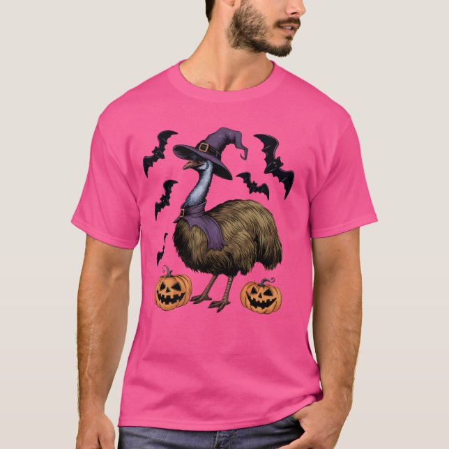 Camiseta Pumpkin Bat Witume Emu Bird Halloween (Frente)