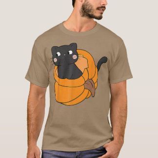 Camiseta Pumpkin Black Cat Queda Outono Cats de Ação de Gra