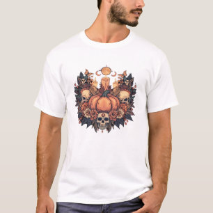 Camiseta Pumpkin Bloom � Luz de Velas de Outono e Dano Flor