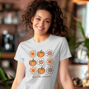 Camiseta Pumpkin Bonito Nome Retroativo Flores Felizes