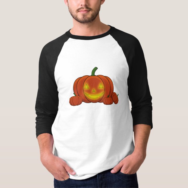 Camiseta Pumpkin brilhante Jack-o'-Lanterna (Frente)
