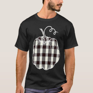 Camiseta Pumpkin Buffalo - Padrão de Xadrez Halloween Thank
