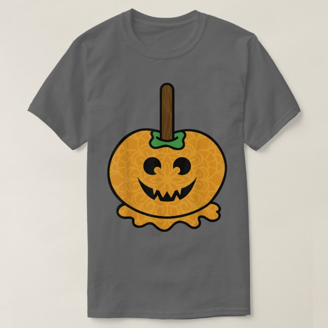 Camiseta Pumpkin Candy Apple Jack O Lanterna Halloween (Frente do Design)