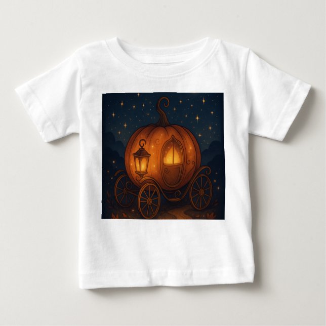 Camiseta Pumpkin Carriage Dreams – Fairy Tale Halloween Kid (Frente)