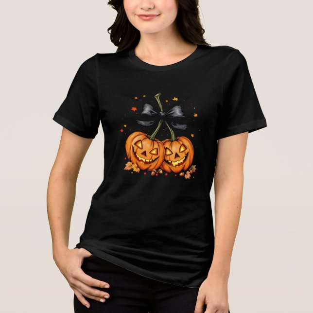 Camiseta Pumpkin Cherries Outono Halloween (Frente)