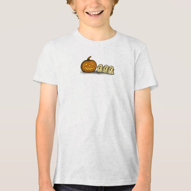 Camiseta Pumpkin com Três Fantasmas Loucos (Frente)