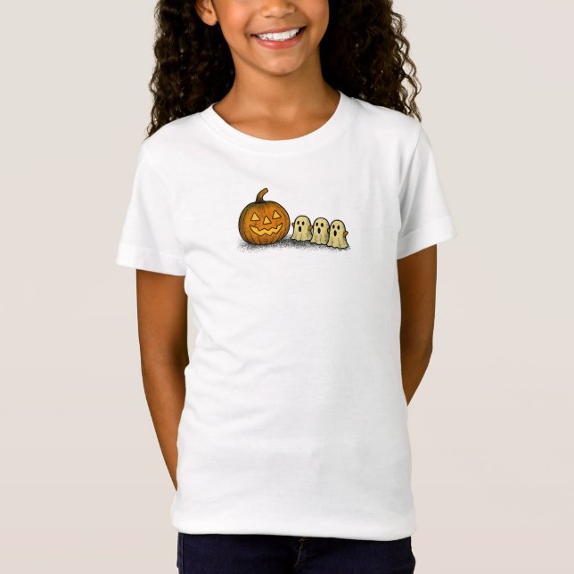 Camiseta Pumpkin com Três Fantasmas Loucos (Frente)