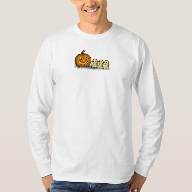 Camiseta Pumpkin com Três Fantasmas Loucos (Frente)