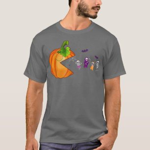 Camiseta Pumpkin Come Ghost Vídeo Jogo Engraçado Jogando Ha