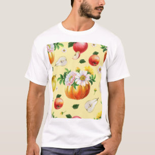 Camiseta Pumpkin, crisântemo: ilustração da fruta de outono