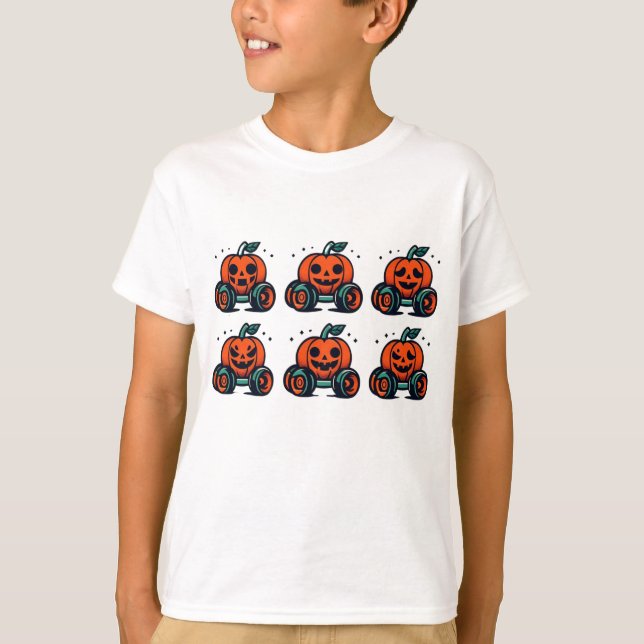 Camiseta Pumpkin Cruisers: Halloween nas Rodas (Frente)