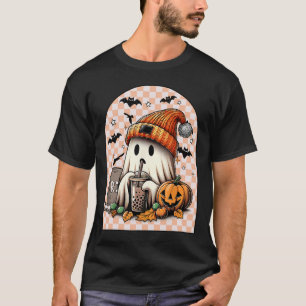 Camiseta Pumpkin de café verde-Bebendo-fantasma