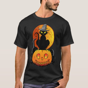 Camiseta Pumpkin De Chapéu De Bruxa Negra De Halloween Para
