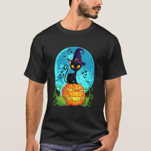 Camiseta Pumpkin De Chapéu De Bruxa Negra De Halloween Para