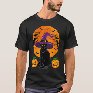 Camiseta Pumpkin De Chapéu De Bruxa Negra De Halloween Para
