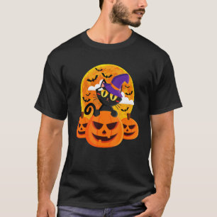 Camiseta Pumpkin De Chapéu De Bruxa Negra De Halloween Para