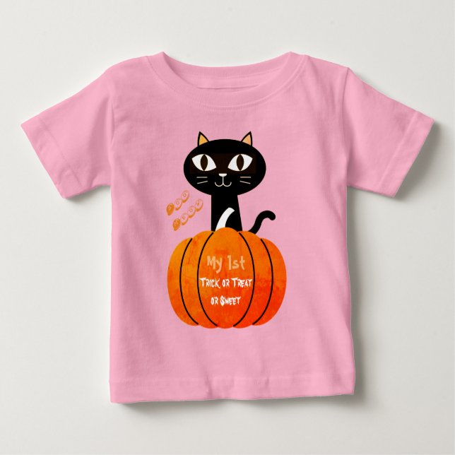 Camiseta Pumpkin de Gato Preto Laranja Irritado Meu Hallowe (Frente)