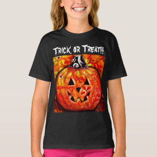 Camiseta Pumpkin De Jack O-Lanterna Cágica De Truque Ou De 