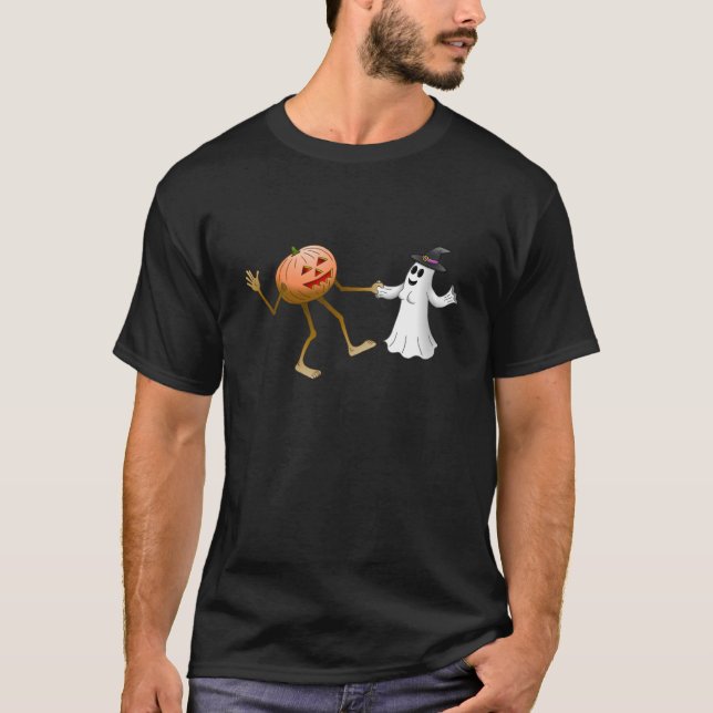 Camiseta Pumpkin do Halloween e Fantasma (Frente)