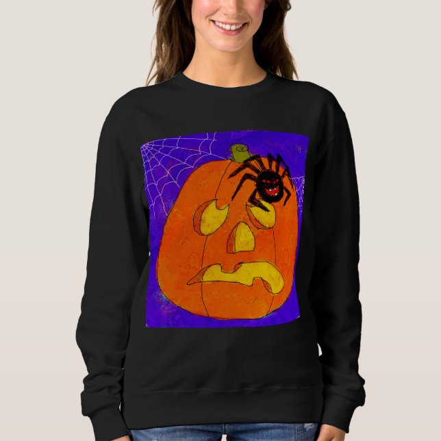 Camiseta Pumpkin e Aranha Abstrato de Halloween (Frente)