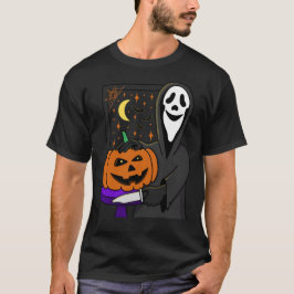 Camiseta Pumpkin e face do Gritar do Dia das Bruxas