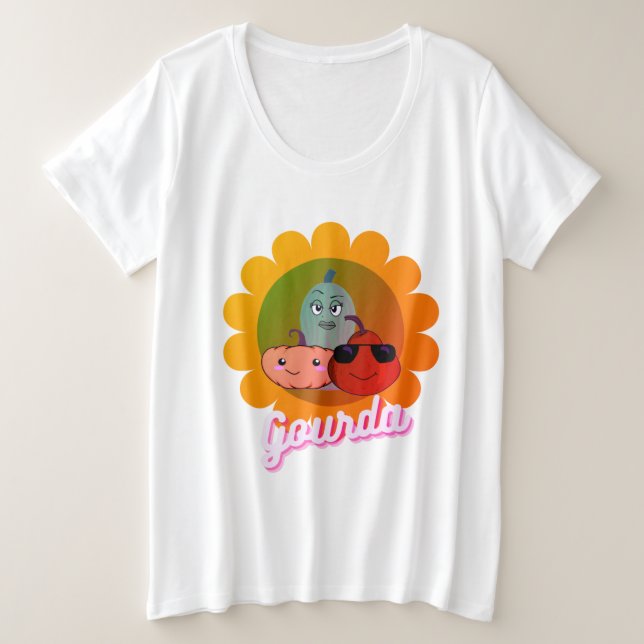 Camiseta Pumpkin e Gourd do Halloween Rainbow, rainha das m (Frente do Design)