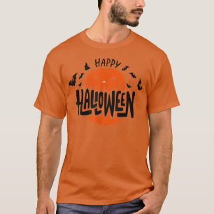 Camiseta Pumpkin E Morcegos De Halloween, Jack O Lantern Tr