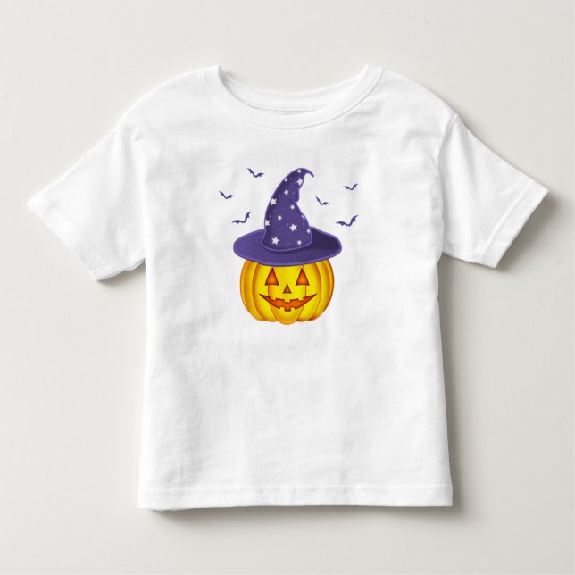 Camiseta Pumpkin e Morcegos do Dia das Bruxas (Frente)