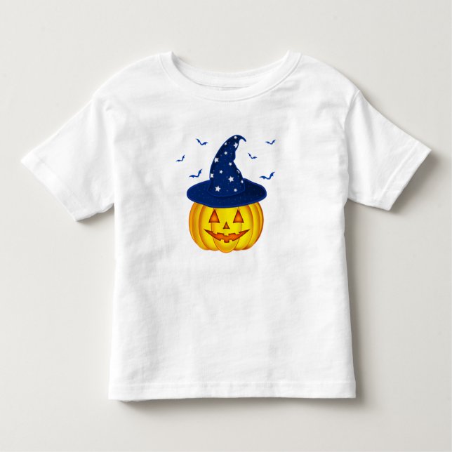 Camiseta Pumpkin e Morcegos do Dia das Bruxas (Frente)
