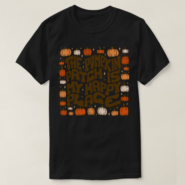 Camiseta Pumpkin é o meu lugar feliz (Frente do Design)
