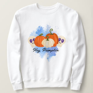 Camiseta Pumpkin E Skulls Hoodie, Halloween Gótico Azul