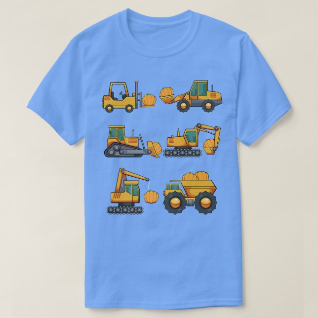 Camiseta Pumpkin Ecavator Preguiçoso Figurino de Halloween  (Frente do Design)