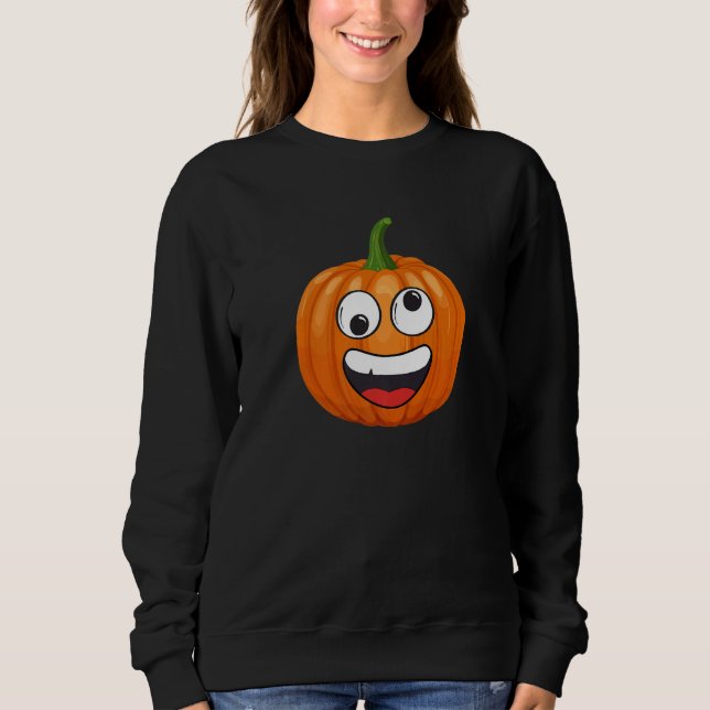 Camiseta Pumpkin Emoje Eye Open Halloween Fun Season Costum (Frente)