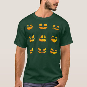 Camiseta Pumpkin Face Preguiçosa Halloween Figurume Assusta