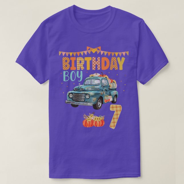 Camiseta Pumpkin Fall Birthday Vintage Truck Outfits  (Frente do Design)