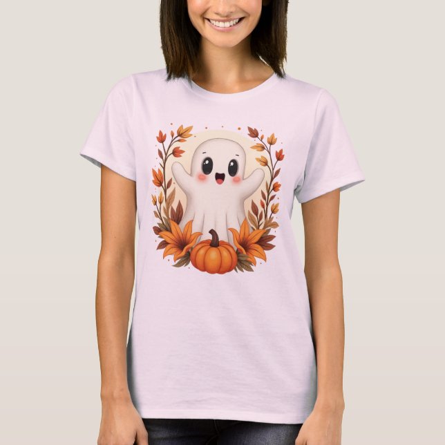 Camiseta Pumpkin Fantasma de outono (Frente)