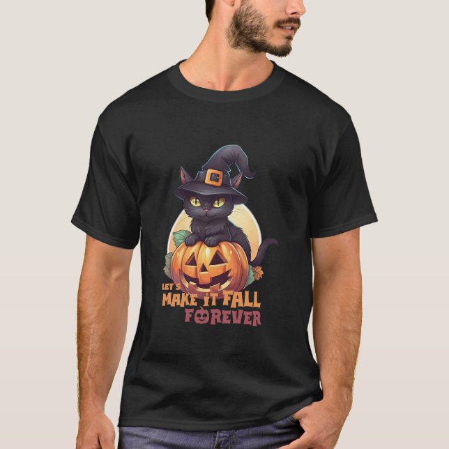 Camiseta Pumpkin Gato Negro Faz Cair Para Sempre A Lua Chei (Frente)