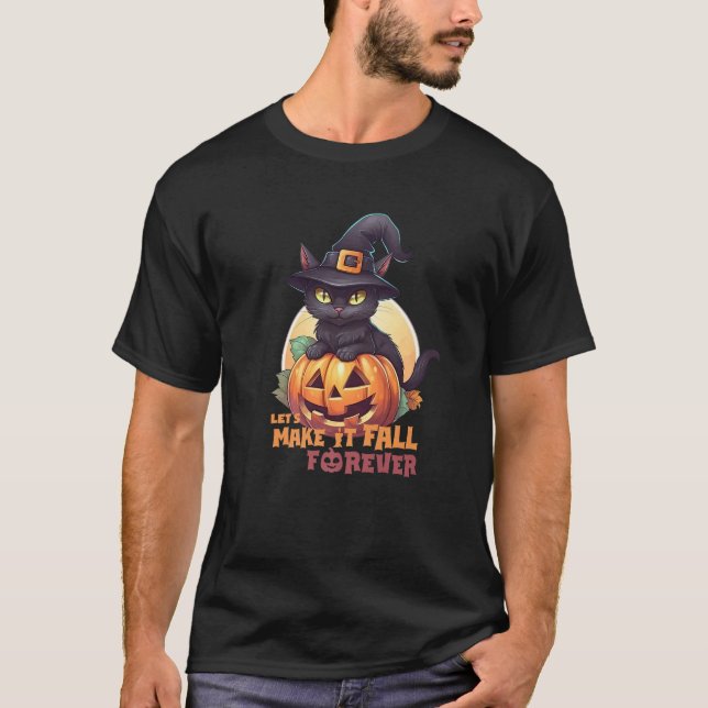 Camiseta Pumpkin Gato Negro Faz Cair Para Sempre A Lua Chei (Frente)